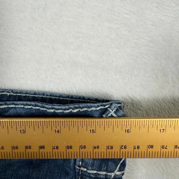 Vigoss Collection Women’s Size 7 Bootcut Jeans Blue Contrast Stitch Mid Rise - Picture 2 of 8